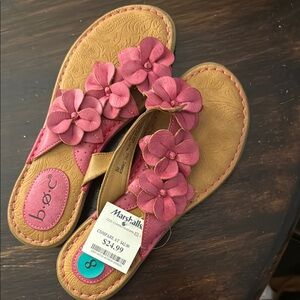 b.o.c. Pink and Tan Floral Sandals